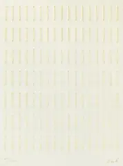 Günther Uecker, Sieben Nagelreihen, 1970, Prägedruck auf Polystyrol