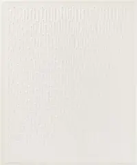 Vertikale Struktur by Günther Uecker, 1972, Prägedruck auf Bütten, sold Oct 2018