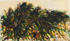 Max Uhlig, Bäume am Katharinenberg, 1986, Aquarell auf Bütten