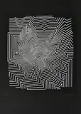 Victor Vasarely, Ohne Titel, Serigrafie auf schwarzem Tonkarton