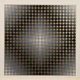 Victor Vasarely, Ohne Titel (Diago CC), 1968, Farbserigrafie auf Karton