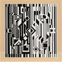 Aus: "Cinetique" by Victor Vasarely, Serigrafie auf Velin, sold Jun 2018