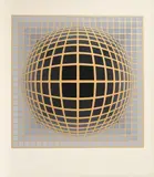 Victor Vasarely, Spiontum, 1975, Farbserigrafie auf Karton