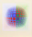 Victor Vasarely, Ohne Titel, Farbserigrafie auf Karton