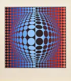 Victor Vasarely, Ohne Titel, Farbserigrafie auf Karton