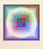 Victor Vasarely, Ohne Titel, Farbserigrafie auf Karton