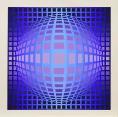 Aus: "Vega" by Victor Vasarely, 1971, Farbserigrafie auf Karton, sold Sep 2018
