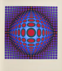 Victor Vasarely, Aus: "Vega", 1971, Farbserigrafie auf Karton