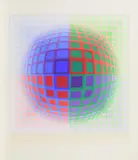 Victor Vasarely, Ohne Titel (Aus: "Vega"), Farbserigrafie auf Karton