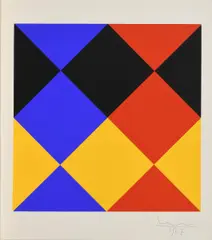 vier sich durchdringende farben by Max Bill, 1968, Farbserigrafie auf Velin, sold Jun 2018