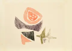 Julius Heinrich Bissier, Ohne Titel, 1951, Monotypie auf Velin