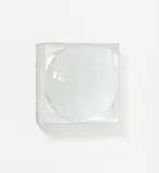Adolf Luther, Auktion 411, Los 203, 1974, Runde, konkave Linse mit Spiegel auf Sperrholz, in Plexiglaskasten. Elektrifiziert