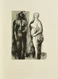 Henry Moore, Man and Woman, 1973, Lithografie auf Velin