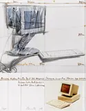 Christo, Auktion 414, Los 575, 1985, Farblithografie und Collage (transparente Kunststofffolie, Bindfaden und Farbphoto) auf Arches Bütten