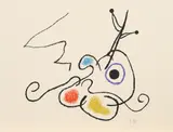 Ohne Titel (aus: "Ubu aux Baléares") by Joan Miró, 1971, Farblithografie auf ARCHES (Wasserzeichen), sold Apr 2018