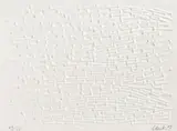 Strömung I by Günther Uecker, 2003, Prägedruck auf Bütten, sold Sep 2018