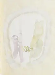 "Vaginale Spirale" by Gerhard Hoehme, 1987, Gouache auf Bütten, collagiert mit Japanpapier, überarbeitet mit Weißlack, sold Aug 2020
