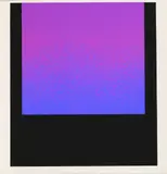 Rupprecht Geiger, lila und blau auf schwarz, 1972, Farbserigrafie auf Velin