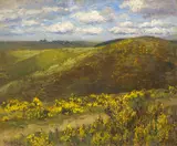 Frühlingstag mit blühenden Ginsterblüten bei Reifferscheid by Fritz von Wille, Öl auf Leinwand, sold May 2018