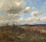 Eifellandschaft mit Wolkenhimmel by Fritz von Wille, Öl auf Leinwand, sold May 2018