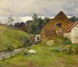 Ansicht der alten Wassermühle bei Müllenborn (Gerolstein) by Fritz von Wille, Öl auf Leinwand, sold May 2018