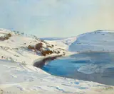 Wintertag am Dauner Maar by Fritz von Wille, Öl auf Leiwnand, sold May 2018