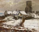 Blick auf das schneebdeckte Reifferscheid by Fritz von Wille, Öl auf Leinwand, sold May 2018