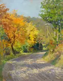Fritz von Wille, Herbstliche Eifellandschaft bei Urft, Öl auf Leinwand