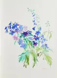 Delphinium by Oskar Kokoschka, 1964, Farblithografie auf BFK RIVES (Wasserzeichen), sold Jan 2019
