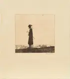 Heinrich Vogeler, Die Lerche (Selbstbildnis), 1899, Radierung auf Japan