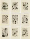 Walter Stöhrer, Zu "Ein Schauspieler" von Antonio Artaud, 1969, Mappe mit neun Radierungen auf Zerkalbütten