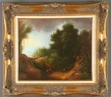Robbins, Mounted Shepherd Watering Sheep, Oil on canvas