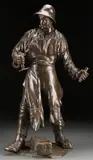 Friedrich Reusch, Steel Worker, Bronze with dark brown patina