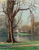 Joseph Georges Vogler, In the Park“Au Bois”, Oil on canvas