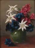 Floral Still Life by Continental School, Oil on board, offered Sep 2012