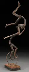 Balancing Acrobats by Simon Ybarra, 1970, Bronze with dark brown patina, offered Sep 2012