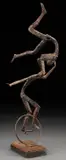 Simon Ybarra, Balancing Acrobats, 1970, Bronze with dark brown patina