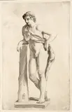 Claude Mellan, The Resting Satyr-after the sculpture by Praxiteles, Engraving on laid paper