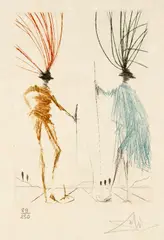 Two Gentlemen from Verona from Shakespeare II Suite by Salvador Dalí, Aquatint etching, offered Sep 2012