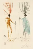 Salvador Dalí, Two Gentlemen from Verona from Shakespeare II Suite, Aquatint etching