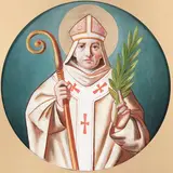 German School, Bishop Saint Holding Staff and Palm Branch