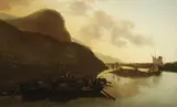 Adam Pynacker, A Barge in an Expansive River Landscape, Oil on canvas