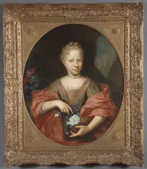 François-Hubert Drouais, Portrait of Woman with Spray of Flowers, Oil on canvas