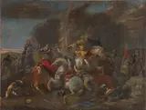 Antonio Calza, A Calvary Battle Scene, Oil on canvas