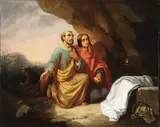 Théodor Schaepkens, St. Peter and St. John at the Tomb of Christ, Oil on canvas