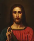 Erhard Ludwig Winterstein, Portrait of Christ Blessing, Oil on canvas (unframed)