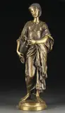 Adrian Etienne Gaudez, Water Carrier, Bronze with gilt brown patina