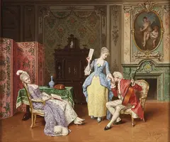Antonio Gisbert, Love Song, Oil on wood panel