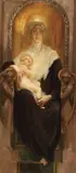 Alois Hans Schram, The Madonna and Child Enthroned, Oil on canvas