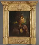 French School, Profile of a Woman in Persian Attire Circa 1880, Oil on canvas
